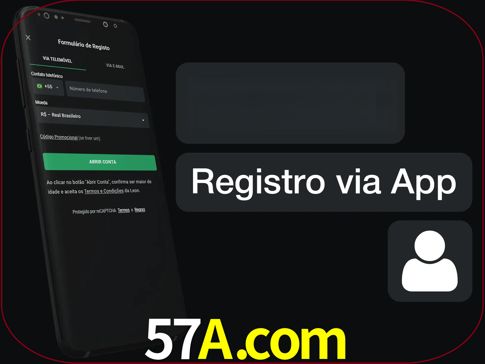 Registre-se com duas etapas usando o aplicativo.
