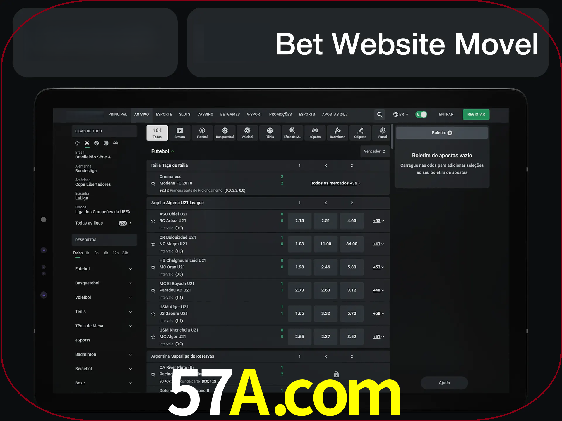 Use nosso website em qualquer dispositivo.
